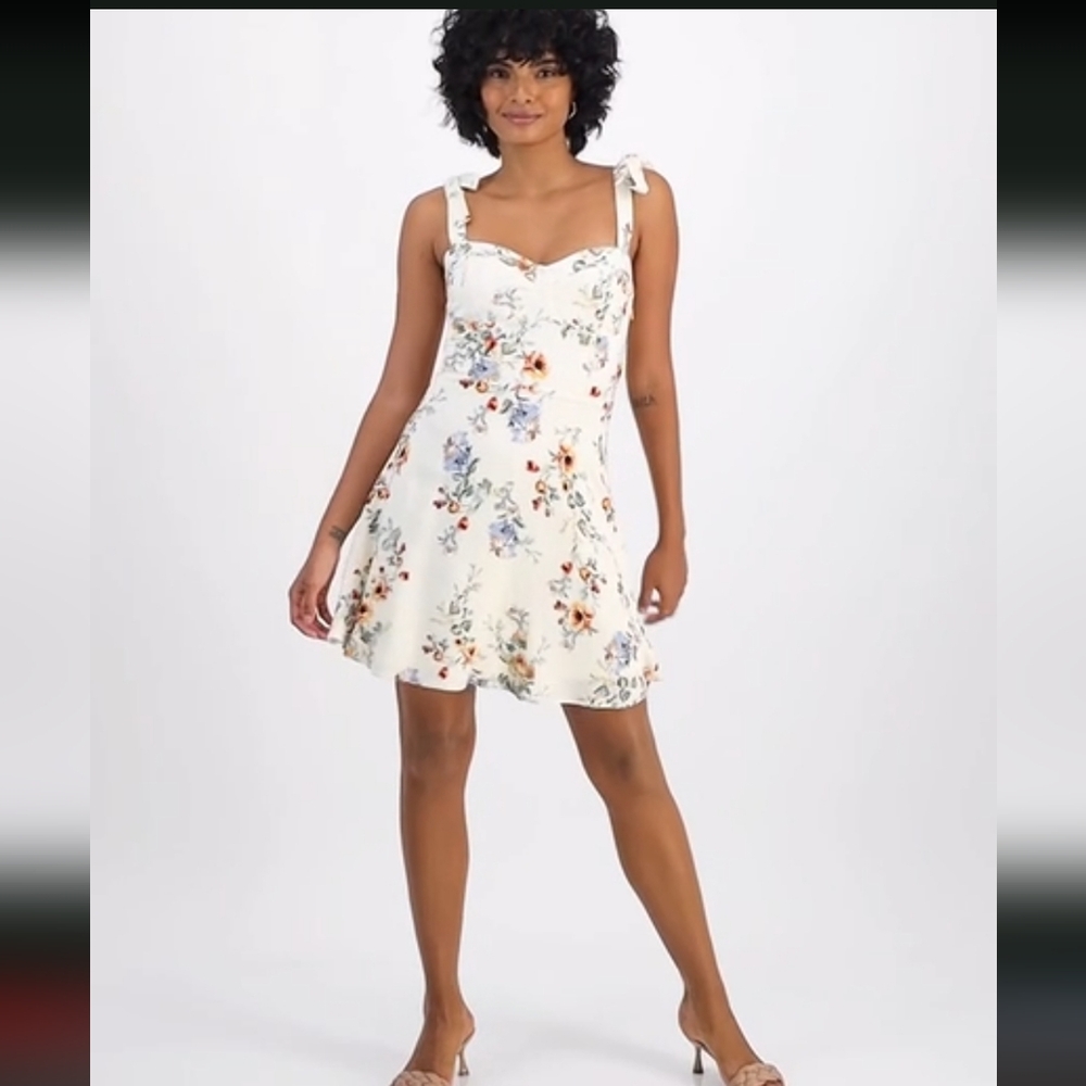 And Now This Floral-Print Tie-Strap Dress
